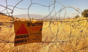 Alture del Golàn, campi minati e filo spinato.